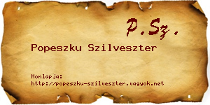 Popeszku Szilveszter névjegykártya